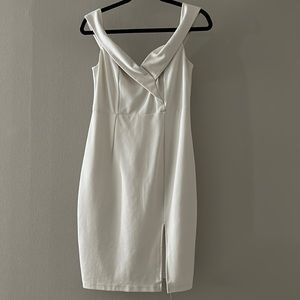 Classic Glam White Off-the-Shoulder Bodycon Dress